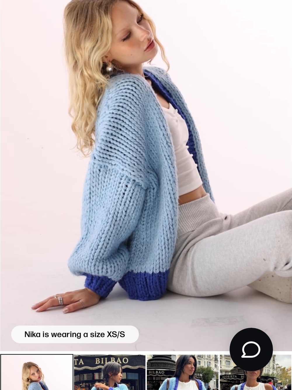 Princess Polly Lester Knit Cardigan Blue